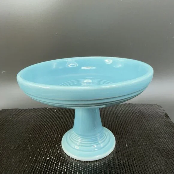 Fiesta Sweets Comport in Original Turquoise Fiestaware Footed Candy Dish Bowl - Picture 13 of 15